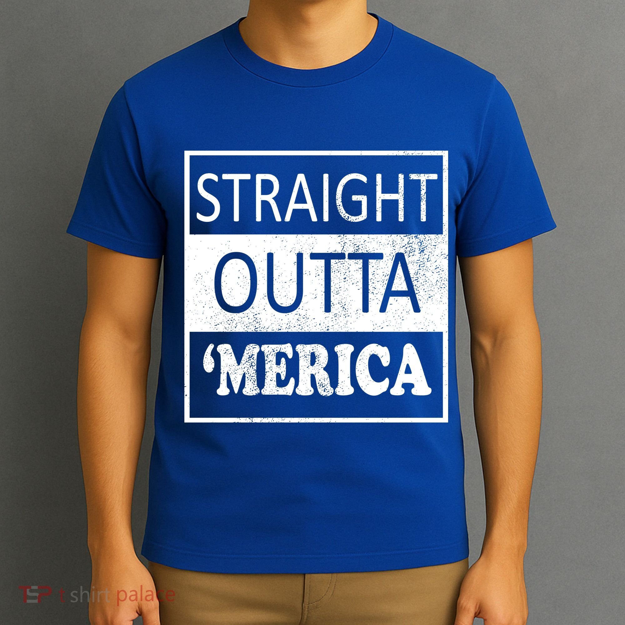 Straight Outta 'Merica USA America Distressed T-Shirt