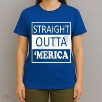 Straight Outta 'Merica USA America Distressed T-Shirt thumb 4