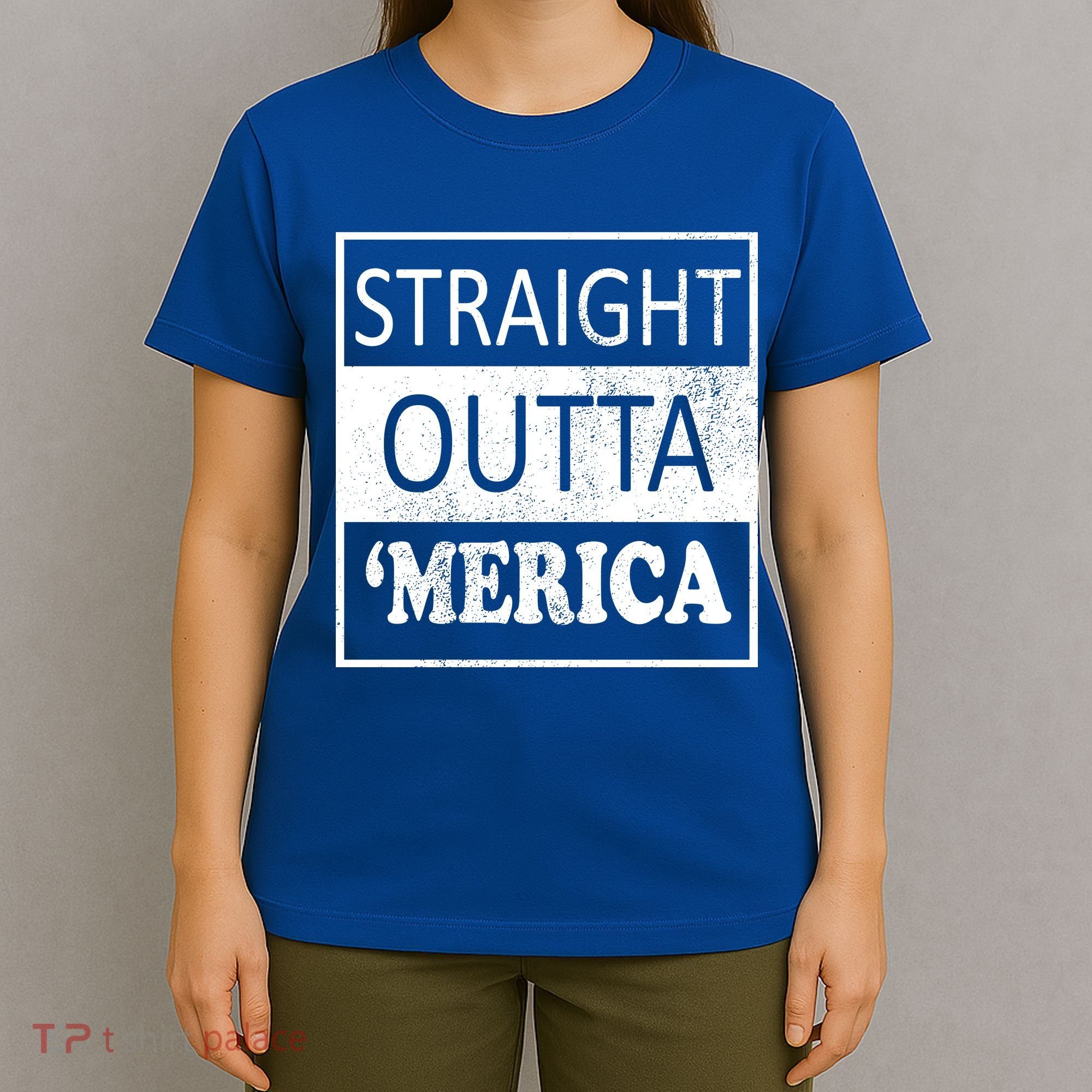 Straight Outta 'Merica USA America Distressed T-Shirt