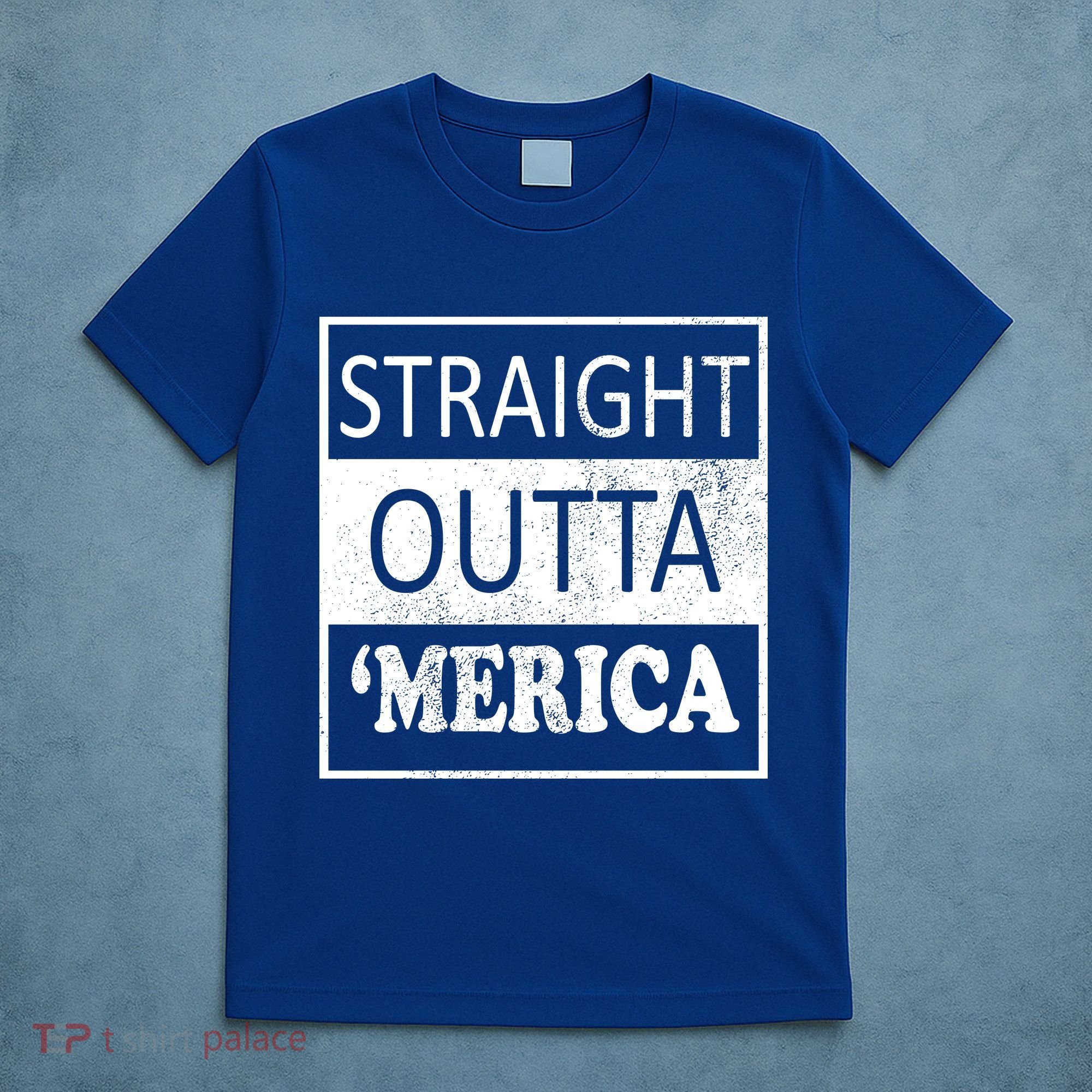 Straight Outta 'Merica USA America Distressed T-Shirt