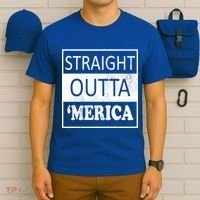 Straight Outta 'Merica USA America Distressed T-Shirt thumb 6