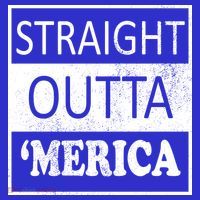 Straight Outta 'Merica USA America Distressed Button thumb 1