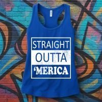 Straight Outta 'Merica USA America Distressed Women's Tank Top thumb 3