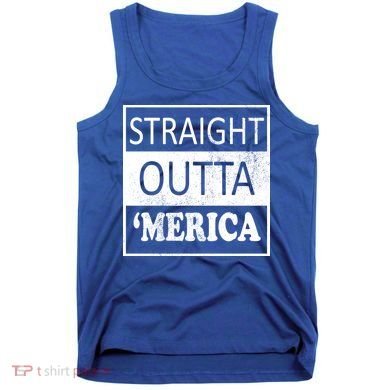 Straight Outta 'Merica USA America Distressed Tank Top