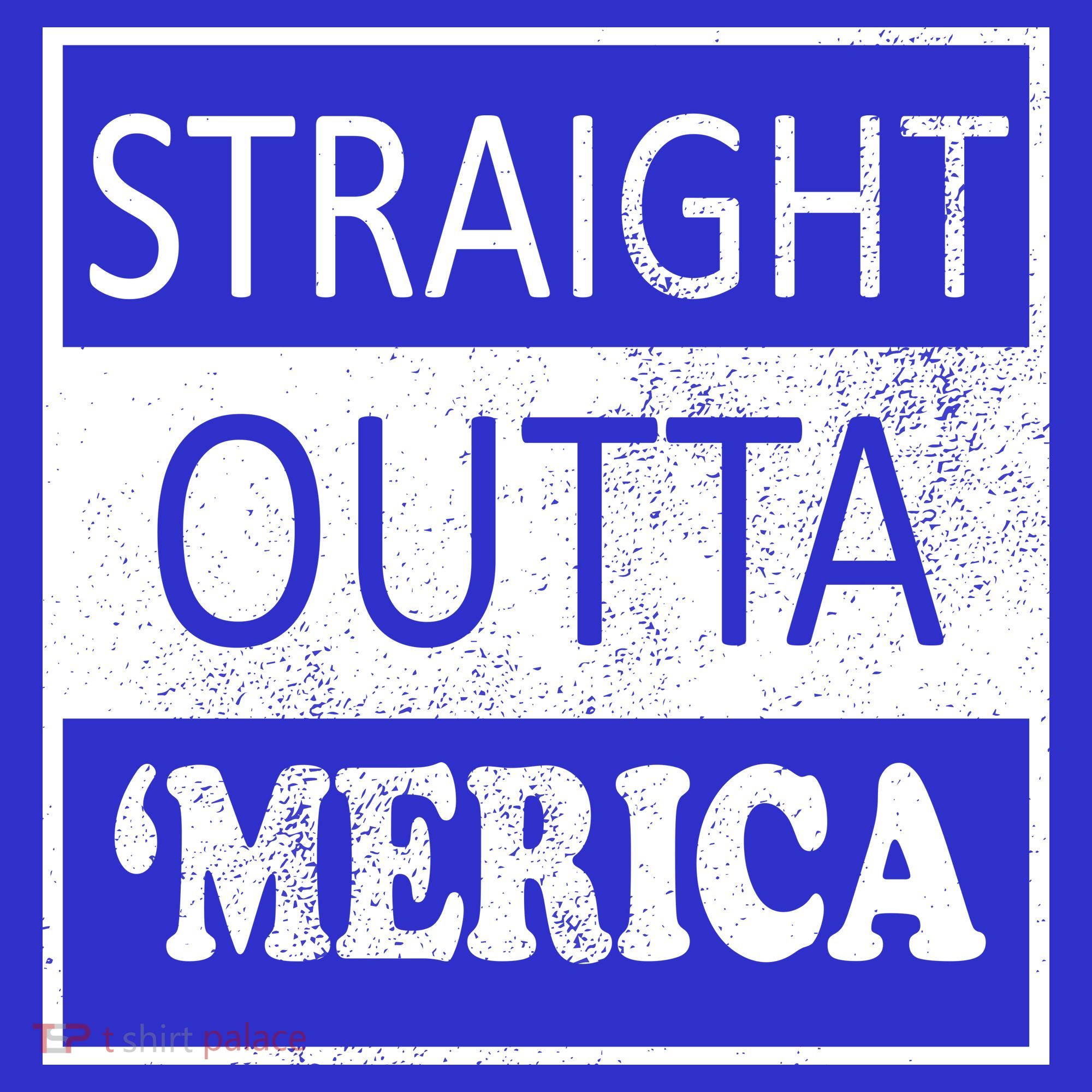 Straight Outta 'Merica USA America Distressed Women's T-Shirt