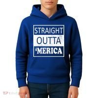 Straight Outta 'Merica USA America Distressed Kids Hoodie thumb 4