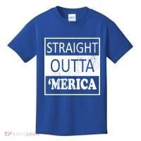 Straight Outta 'Merica USA America Distressed Kids T-Shirt thumb 0