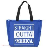 Straight Outta 'Merica USA America Distressed Tote Bag thumb 0