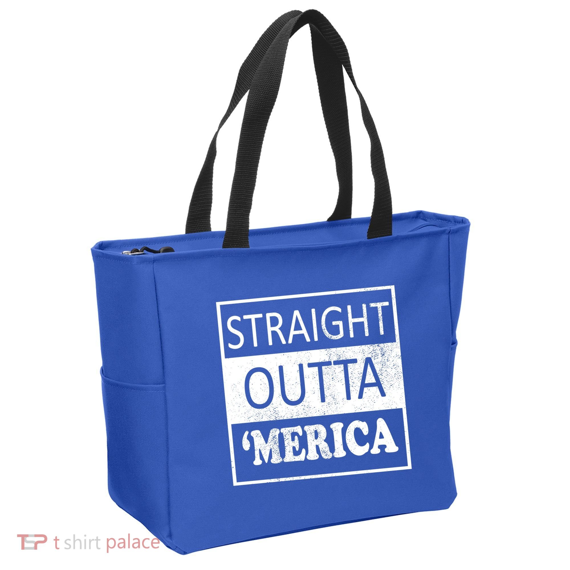 Straight Outta 'Merica USA America Distressed Tote Bag