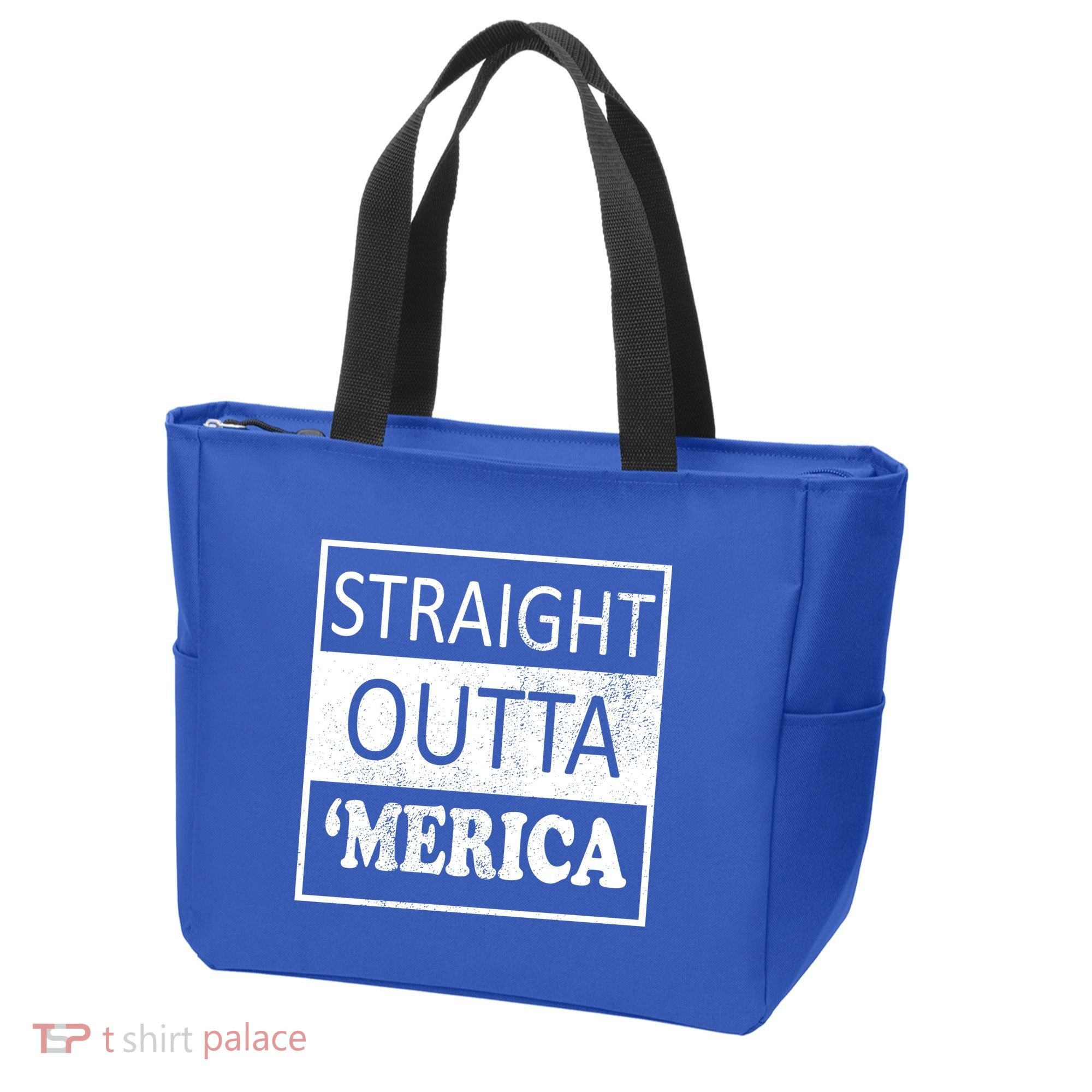 Straight Outta 'Merica USA America Distressed Tote Bag