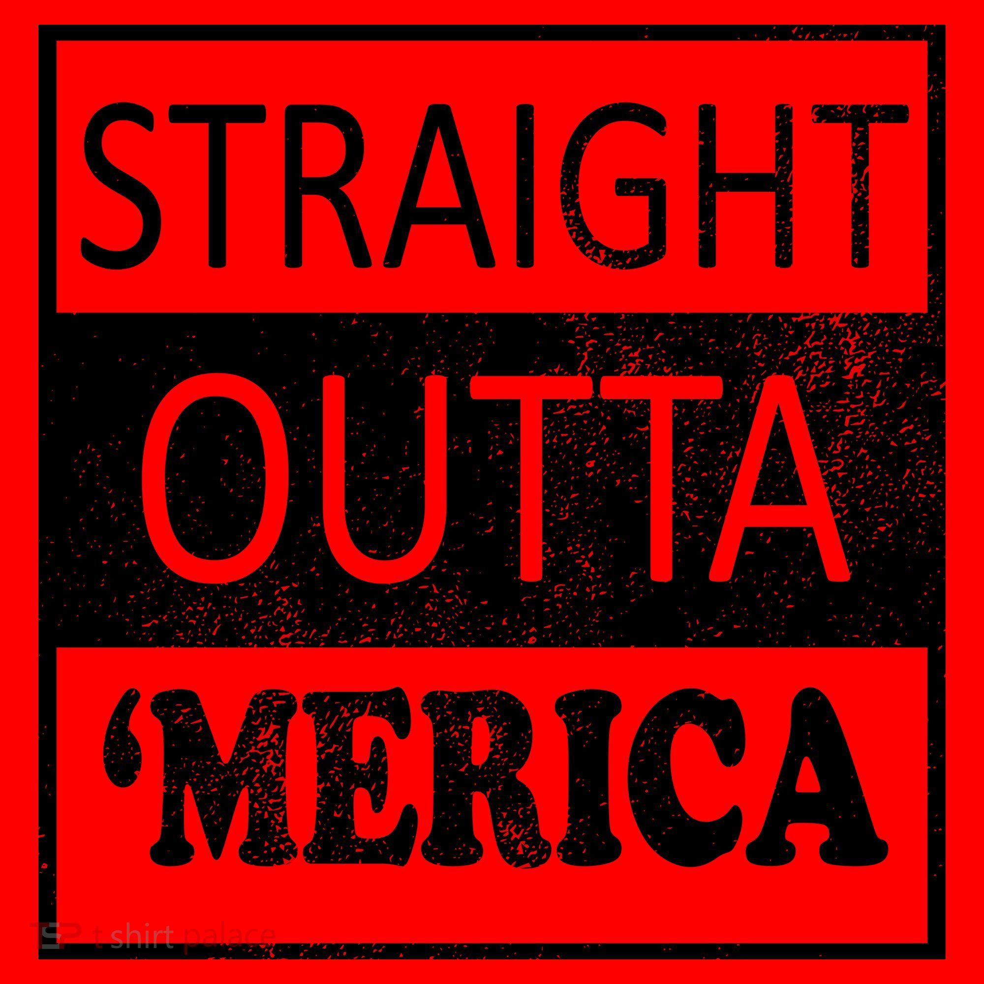 Straight Outta 'Merica USA America Distressed Santa Hat