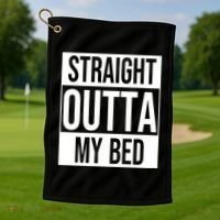 Straight Outta My Bed Golf Towel thumb 1
