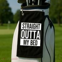 Straight Outta My Bed Golf Towel thumb 2