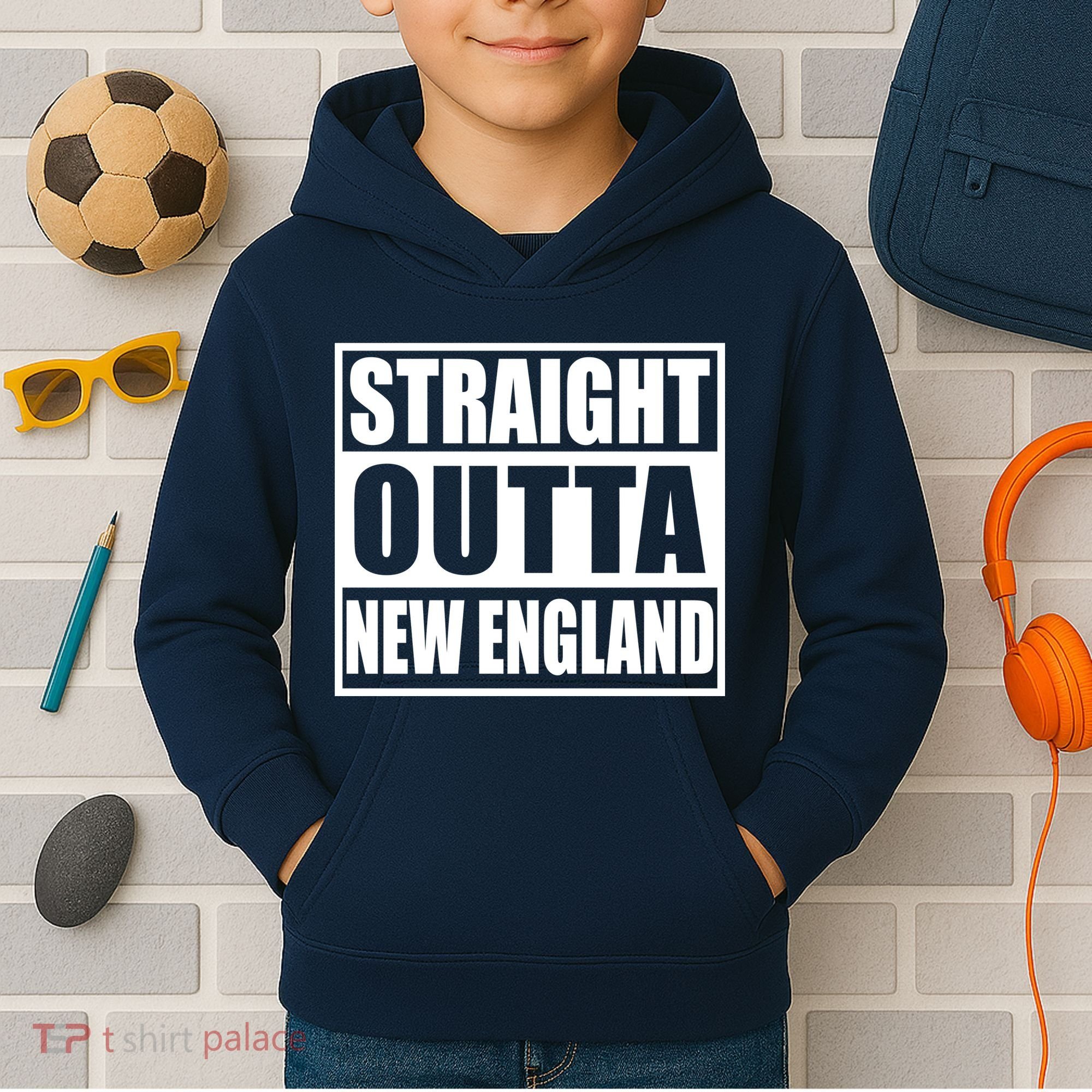 Straight Outta New England Kids Hoodie