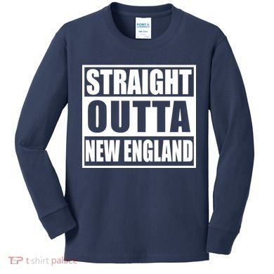 Straight Outta New England Kids Long Sleeve Shirt