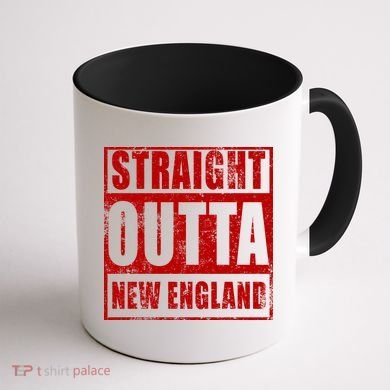 Straight Outta New England Distressed Coffee Mug back