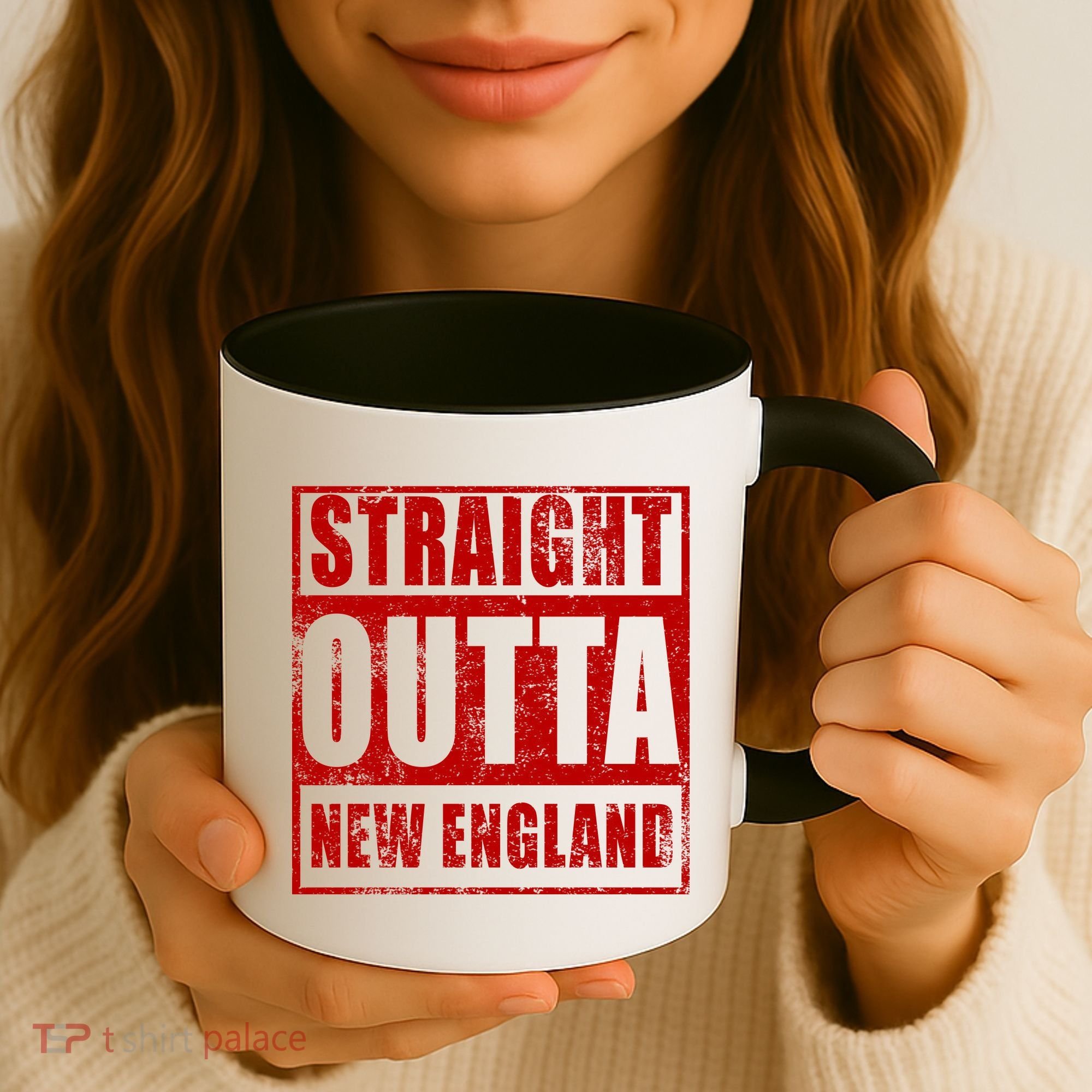 Straight Outta New England Distressed Coffee Mug