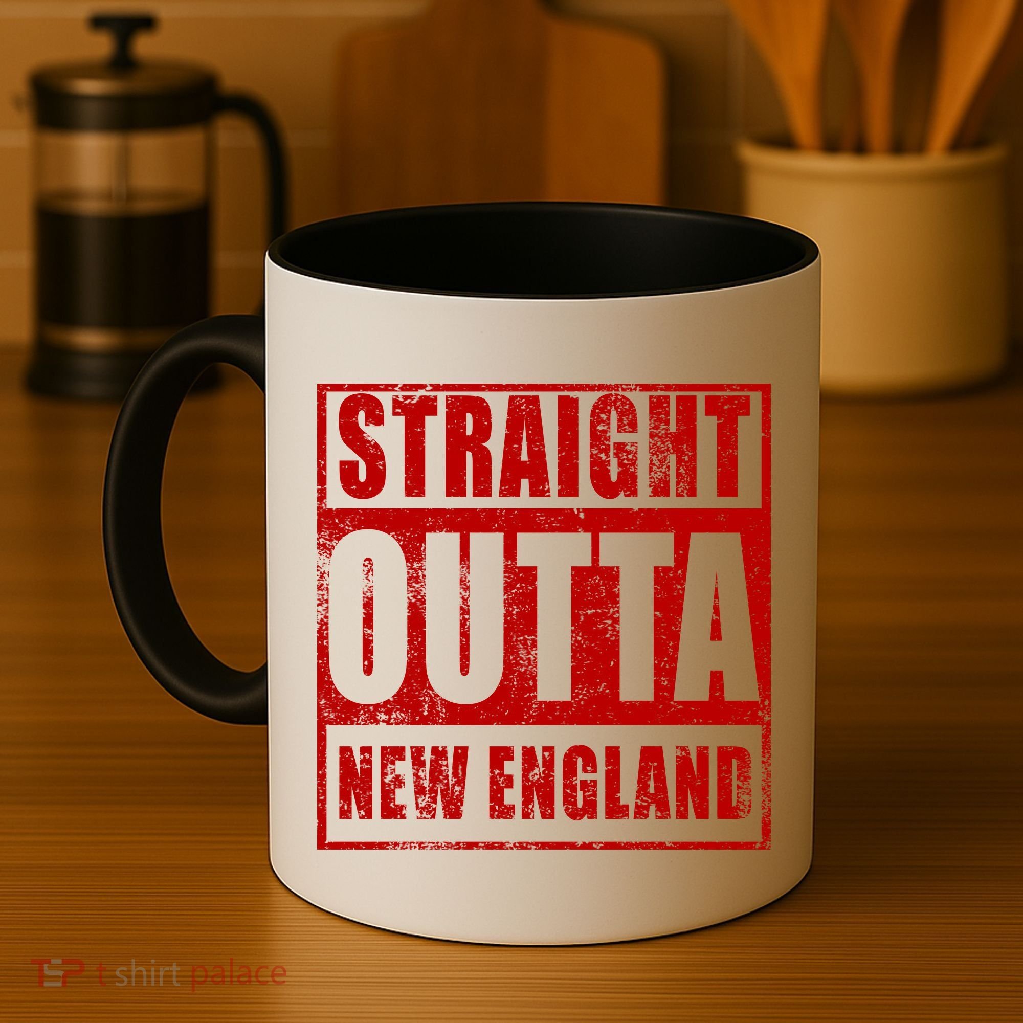 Straight Outta New England Distressed Coffee Mug