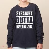 Straight Outta New England Distressed Women's Sweatshirt thumb 0