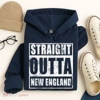 Straight Outta New England Distressed Hoodie thumb 4