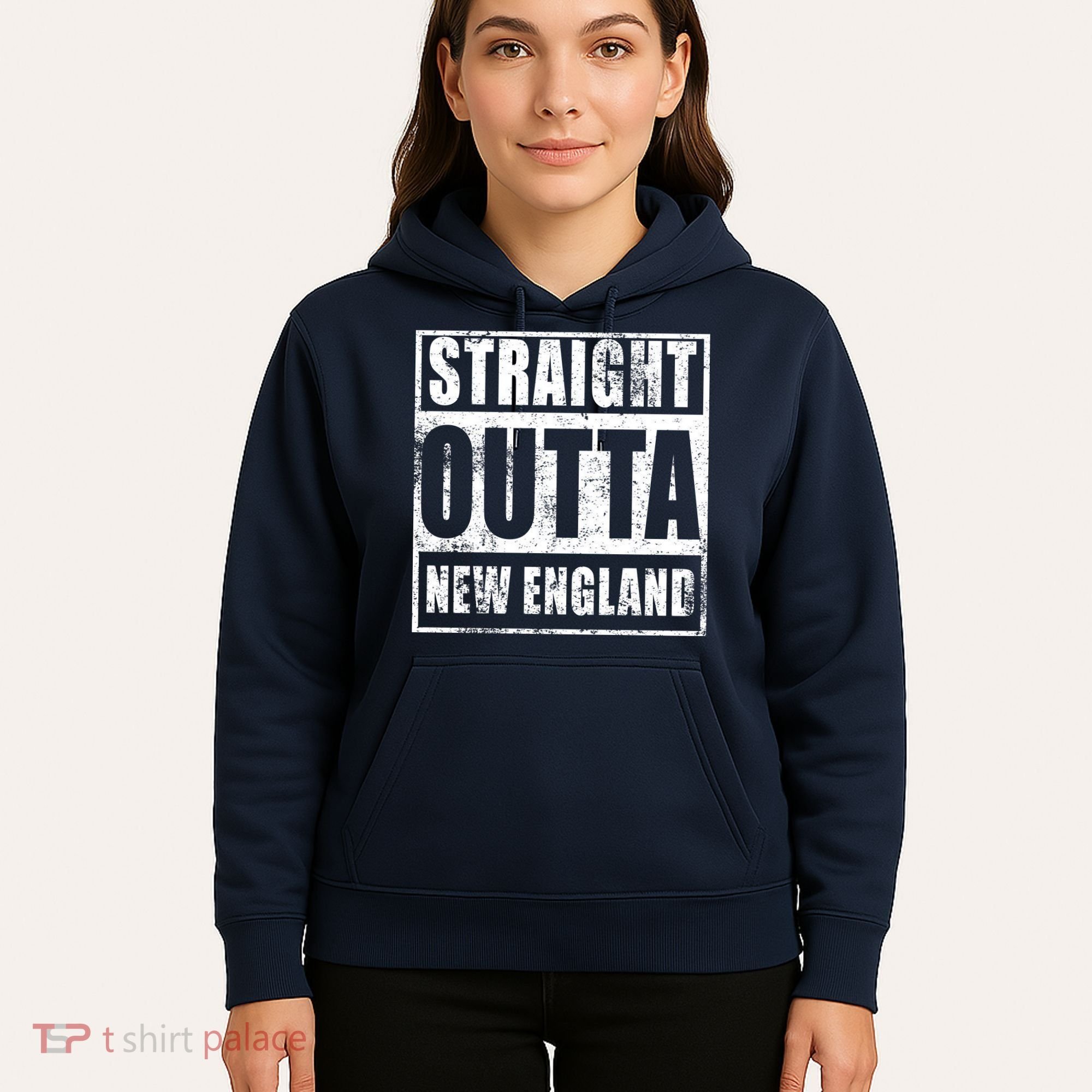 Straight Outta New England Distressed Hoodie