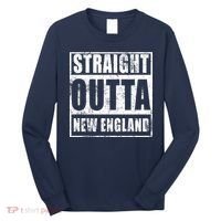 Straight Outta New England Distressed Long Sleeve Shirt thumb 0