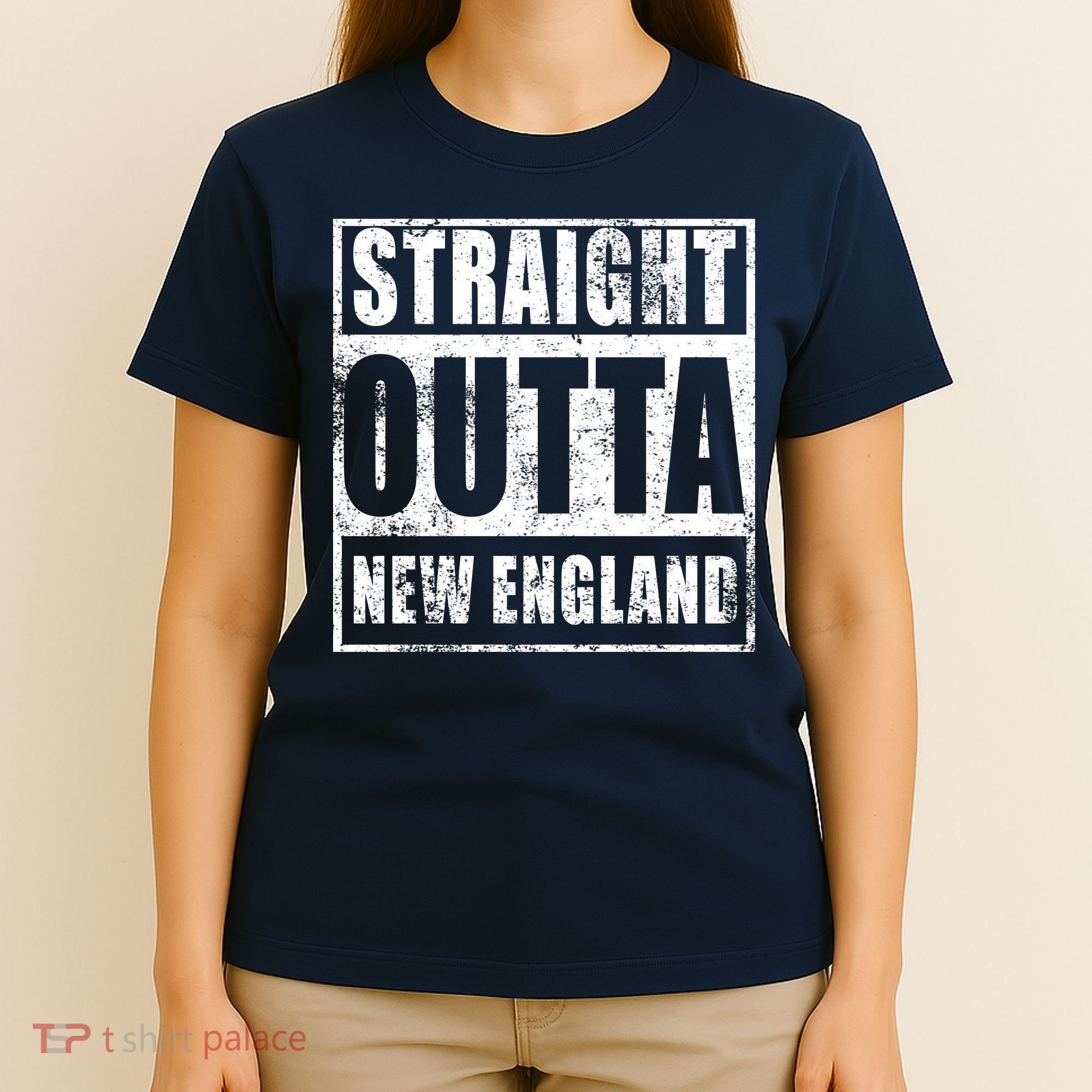 Straight Outta New England Distressed T-Shirt