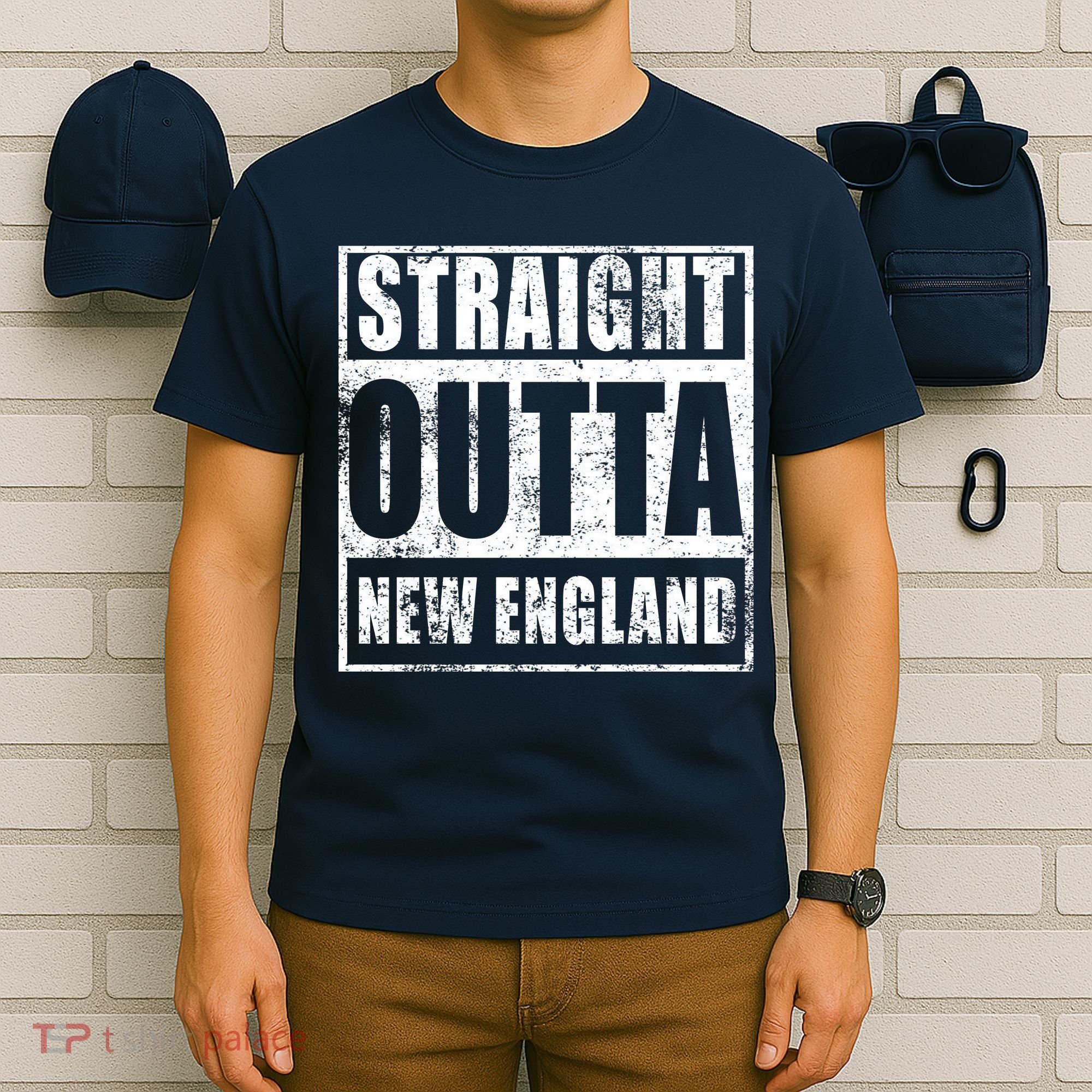 Straight Outta New England Distressed T-Shirt