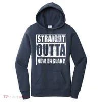 Straight Outta New England Distressed Women's Hoodie thumb 0