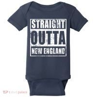 Straight Outta New England Distressed Baby Bodysuit thumb 0
