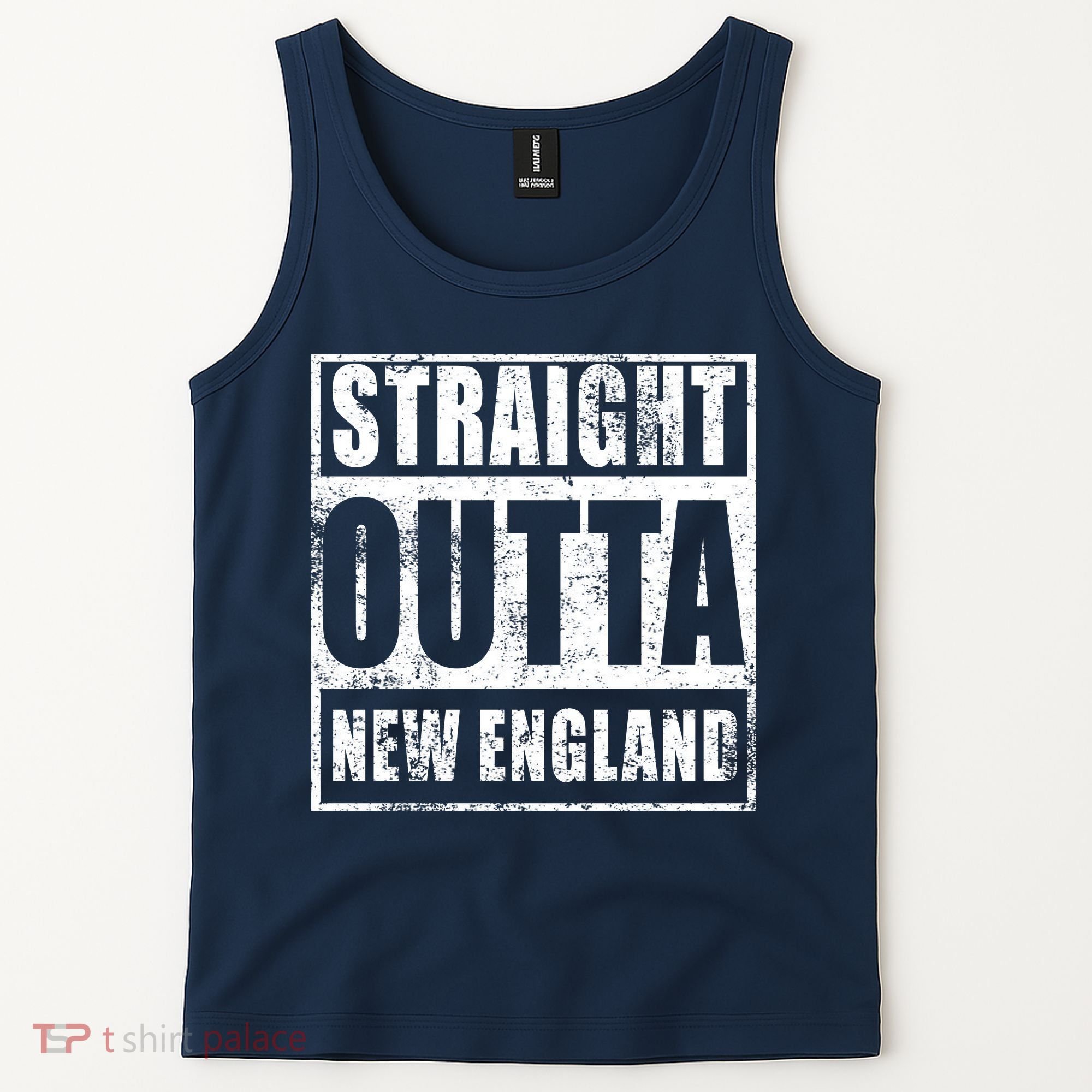 Straight Outta New England Distressed Tank Top