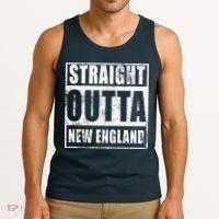 Straight Outta New England Distressed Tank Top thumb 3