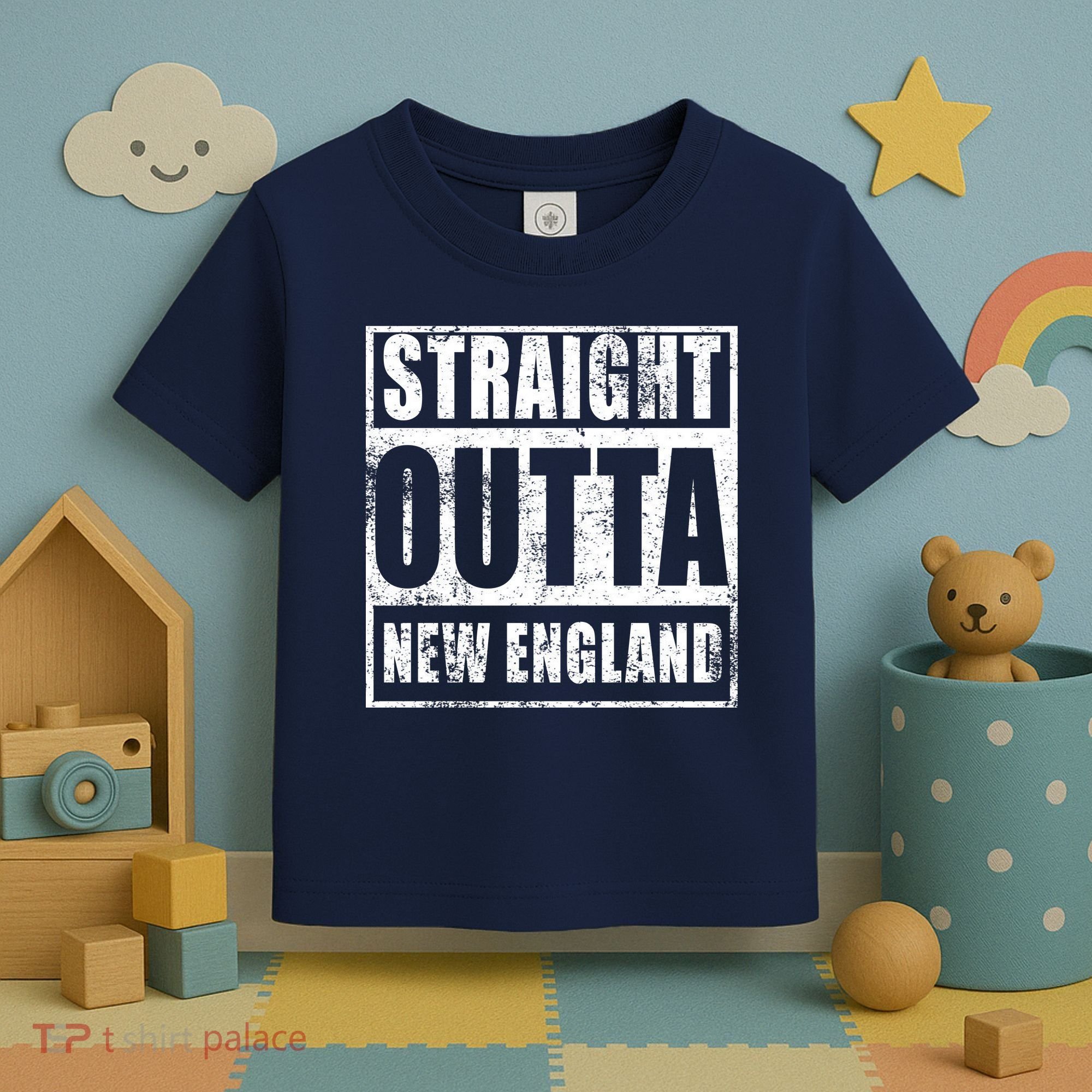 Straight Outta New England Distressed Toddler T-Shirt