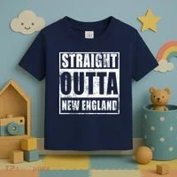 Straight Outta New England Distressed Toddler T-Shirt thumb 3
