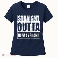 Straight Outta New England Distressed Women's T-Shirt thumb 0