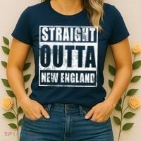 Straight Outta New England Distressed Women's T-Shirt thumb 2