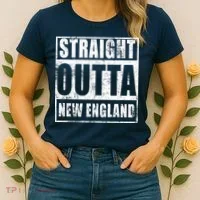Straight Outta New England Distressed Women's T-Shirt thumb 2