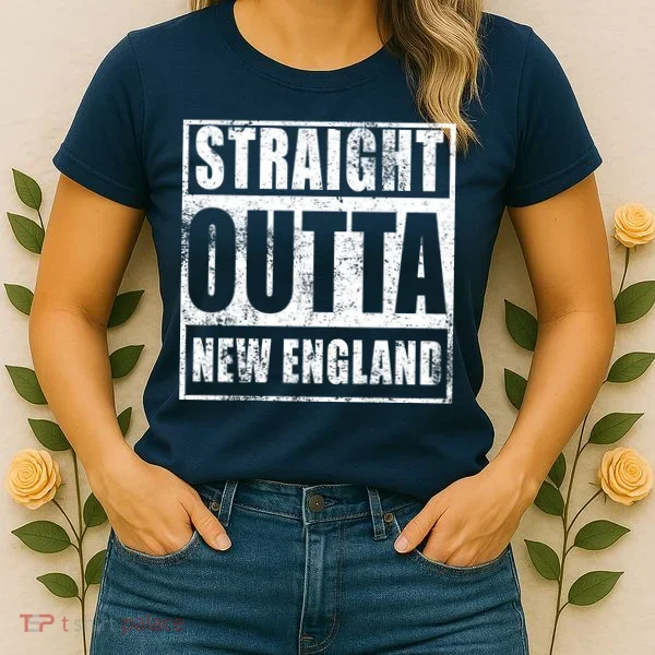 Straight Outta New England Distressed Women's T-Shirt