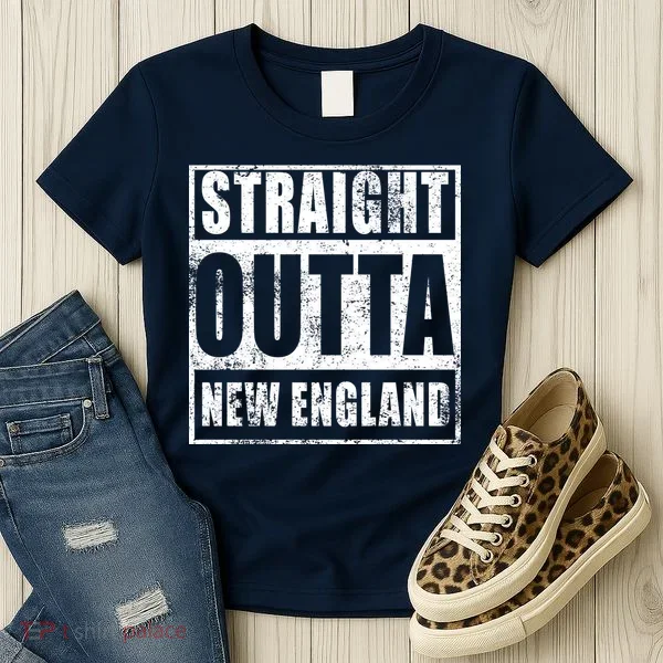 Straight Outta New England Distressed Women's T-Shirt