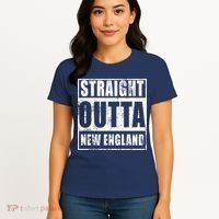 Straight Outta New England Distressed Women's T-Shirt thumb 4
