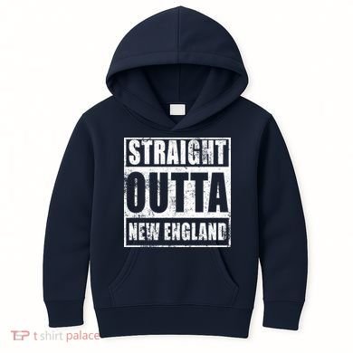 Straight Outta New England Distressed Kids Hoodie
