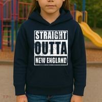 Straight Outta New England Distressed Kids Hoodie thumb 3