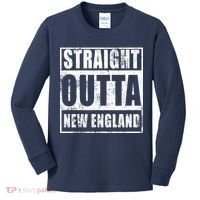 Straight Outta New England Distressed Kids Long Sleeve Shirt thumb 0