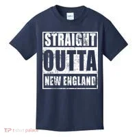 Straight Outta New England Distressed Kids T-Shirt thumb 0