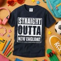 Straight Outta New England Distressed Kids T-Shirt thumb 3