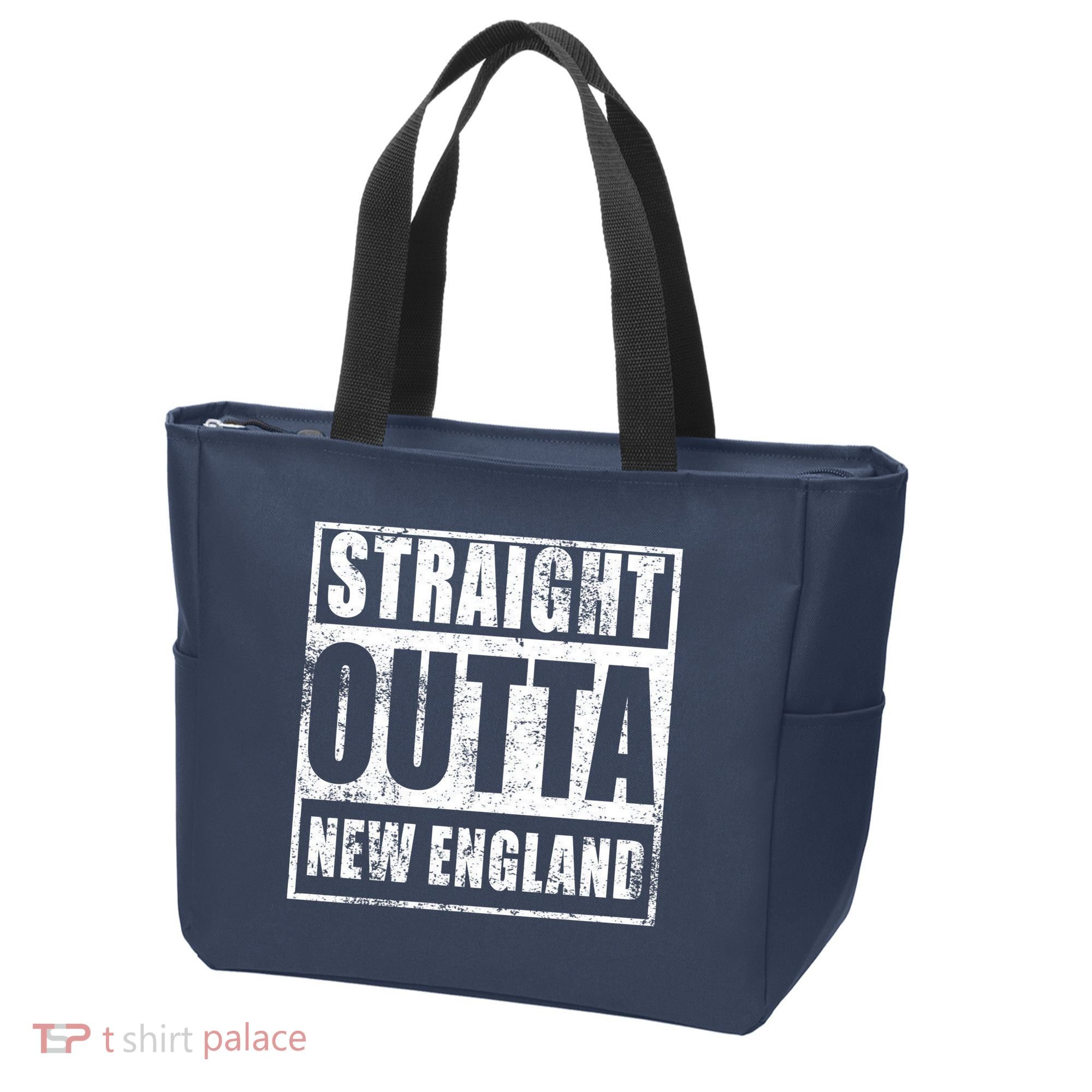 Straight Outta New England Distressed Tote Bag