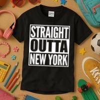 Straight Outta New York Kids T-Shirt thumb 3