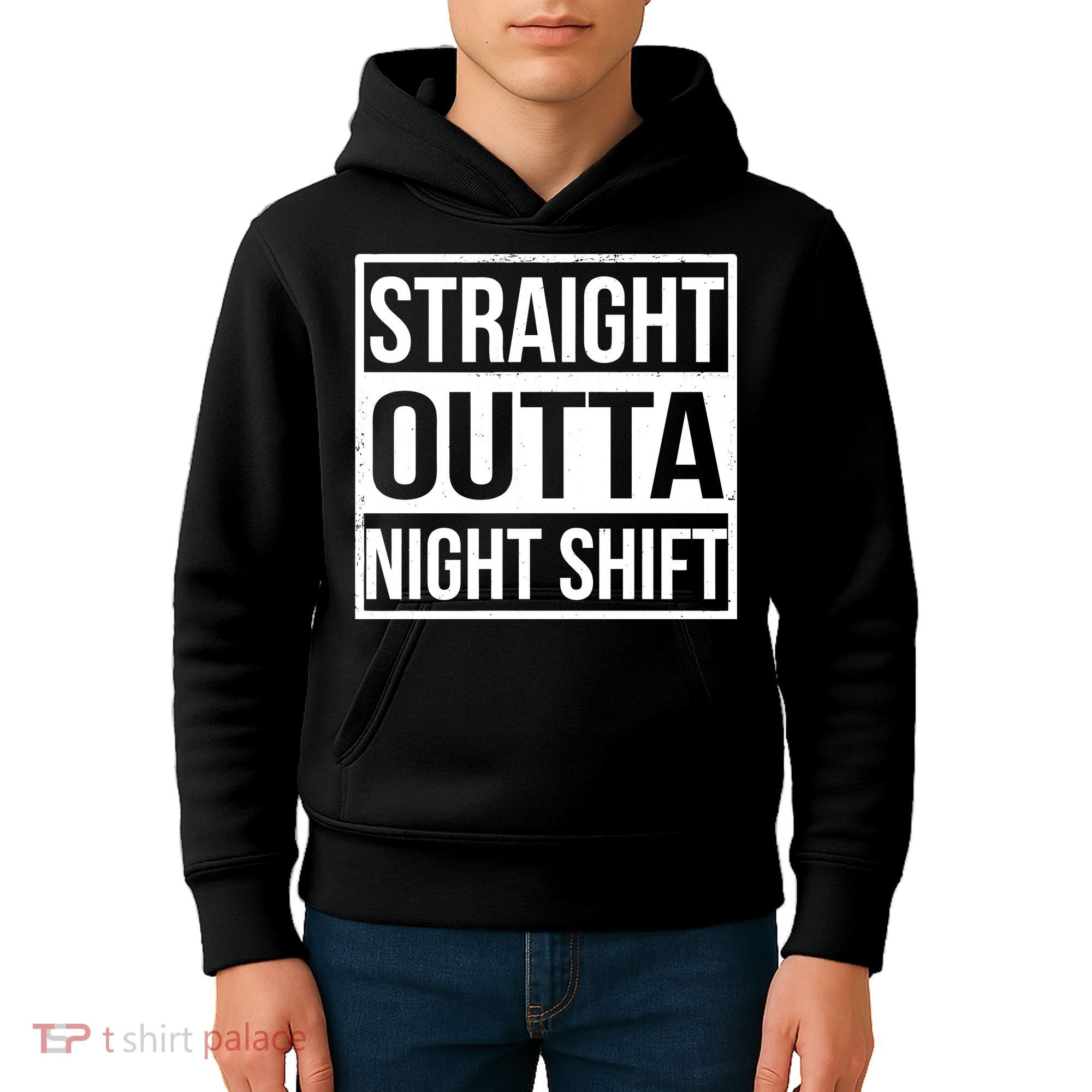 Straight Outta Night Shift Kids Hoodie