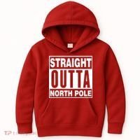 Straight Outta North Pole Kids Hoodie thumb 0