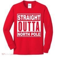 Straight Outta North Pole Kids Long Sleeve Shirt thumb 0